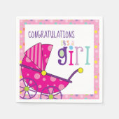 Serviette En Papier C'est une fille Baby shower Cocktail Napkin (Devant)