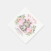 Serviette En Papier C'est une fille Baby shower Hippo serviettes (Coin)