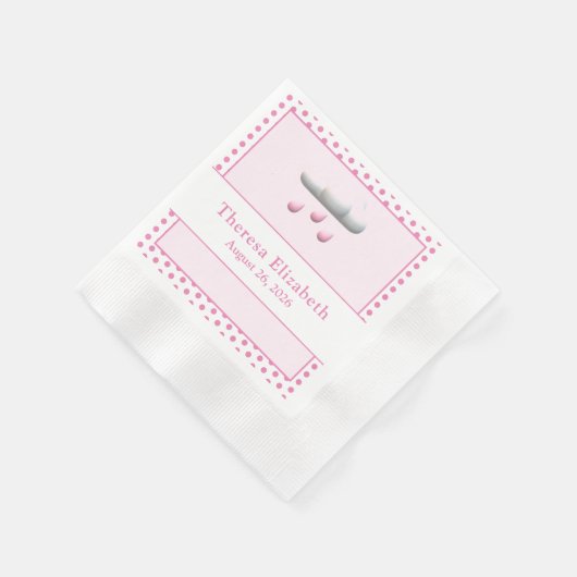 Serviette En Papier C'est une fille Baby shower personnalisable (Coin)