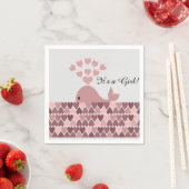Serviette En Papier C'est une fille ! Belle baleine rose (En situation)