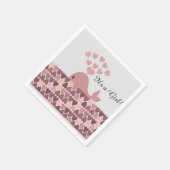 Serviette En Papier C'est une fille ! Belle baleine rose (Coin)