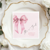 Serviette En Papier C'est une fille Elegant Pink Bow Baby shower