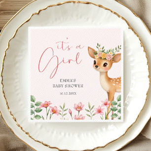 Serviette En Papier C'est une fille mignonne cerf de bois bébé fille d