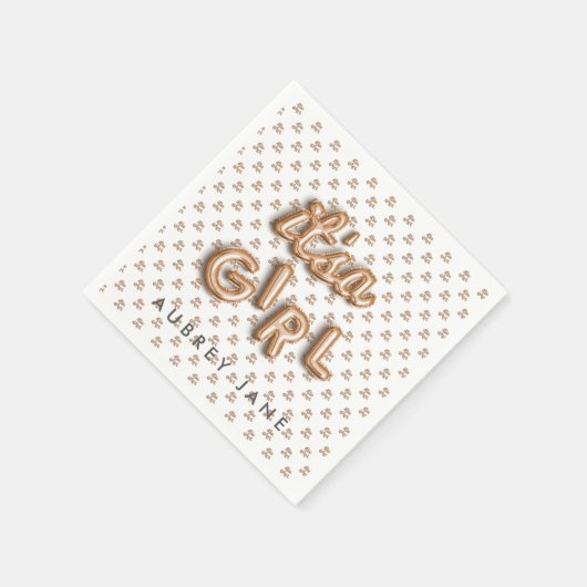 Serviette En Papier C'est une fille ! or rose NAPKIN (Coin)