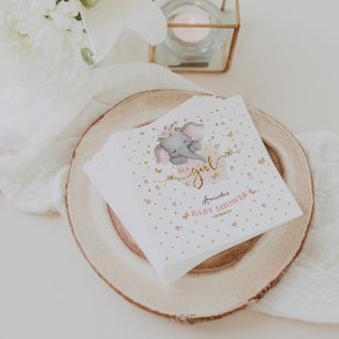 Serviette En Papier C'est une fille rose Eléphant Baby Girl Douche