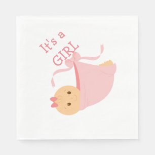 Serviette En Papier C'est une fille/serviette standard blanche de