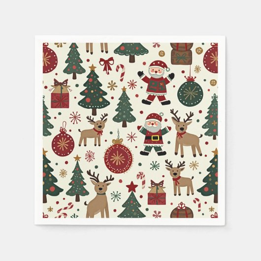 Serviette En Papier C'est une serviette de Noël. (Devant)