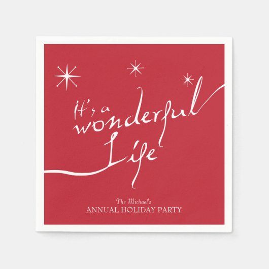 Serviette En Papier C'est une Vie Merveilleuse, Fête des Vacances (Devant)