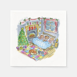 Serviette En Papier C'était la nuit avant Noël