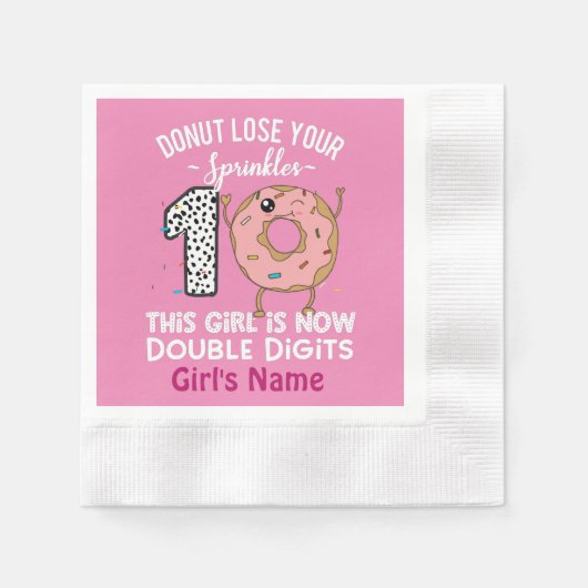 Serviette En Papier Cette fille est maintenant double chiffres 10e ann (Devant)