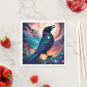 Serviette En Papier Cette illustration de la silhouette du corbeau est (En situation)