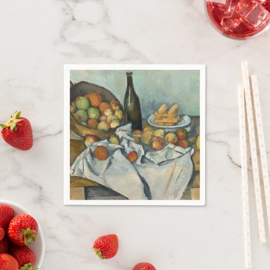 Serviette En Papier Cezanne Panier Pommes Impressionnisme Art (En situation)