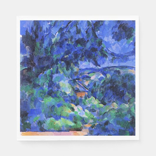 Serviette En Papier Cezanne - Paysage bleu (Devant)