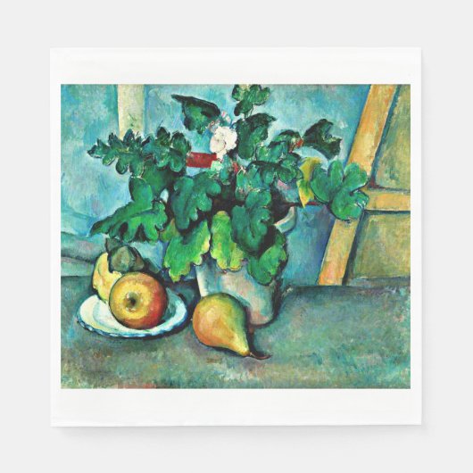 Serviette En Papier Cezanne - Pot de primeurs et fruits (Devant)