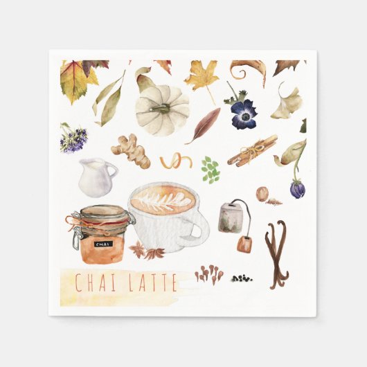 Serviette En Papier Chai Latte | Action de grâces (Devant)