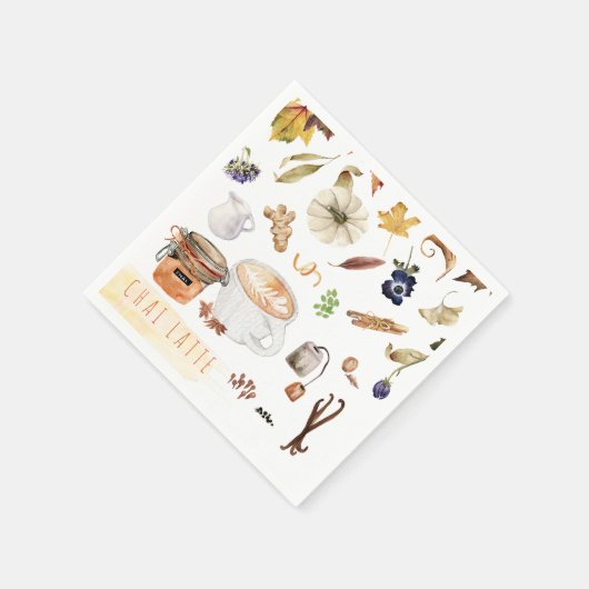 Serviette En Papier Chai Latte | Action de grâces (Coin)
