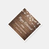 Serviette En Papier Chaîne de bois rustique lumières joyeuse retraite (Coin)