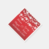 Serviette En Papier Chaîne de lumières et de flocons de neige mariage  (Coin)