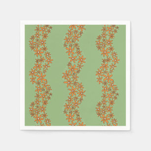 Serviette En Papier Chaîne de marguerite Fleur laide rayures orange su