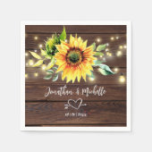 Serviette En Papier Chaîne de tournesol illumine Rustique Mariage en b (Devant)