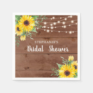 Serviette En Papier Chaîne de tournesol rustique illumine Fête des mar