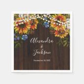 Serviette En Papier Chaîne de tournesol rustique Mariage Napkin (Devant)