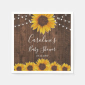 Serviette En Papier Chaîne de tournesols rustiques Lumières Baby showe (Devant)