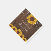 Serviette En Papier Chaîne de tournesols rustiques Lumières Baby showe (Coin)