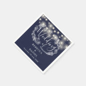 Serviette En Papier Chaîne éclaire Floral Marine Mariage bleu (Coin)