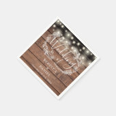 Serviette En Papier Chaîne éclaire Floral Rustique Mariage bois (Coin)