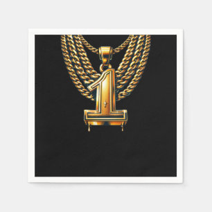 Serviette En Papier Chaîne en or 1 goutte #1 1er anniversaire