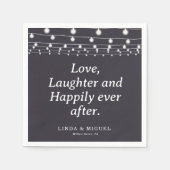 Serviette En Papier Chaîne Lumière Amour rire et heureux toujours aprè (Devant)