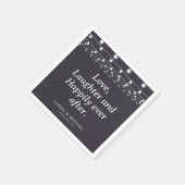 Serviette En Papier Chaîne Lumière Amour rire et heureux toujours aprè (Coin)