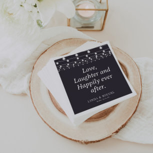 Serviette En Papier Chaîne Lumière Amour rire et heureux toujours aprè