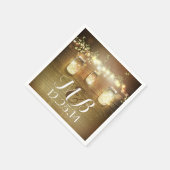 Serviette En Papier Chaîne Lumières Mason Jars Rustic Barne Mariage (Coin)