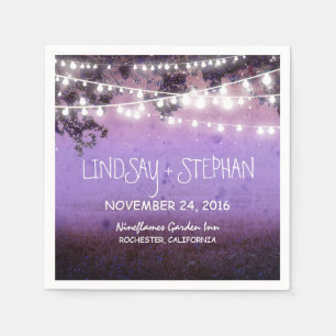 Serviette En Papier Chaîne lumières violet rustique serviettes en papi