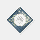 Serviette En Papier Chaîne Rustique Bois Lumières Fête des mariées ver (Coin)