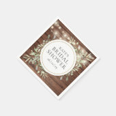 Serviette En Papier Chaîne Rustique Bois Lumières Fête des mariées ver (Coin)