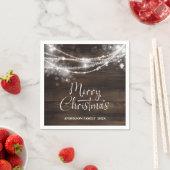 Serviette En Papier Chaîne rustique illumine Bois Noël (En situation)