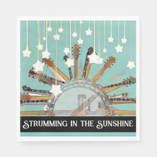 SERVIETTE EN PAPIER CHAÎNES DE GUITARE AU SOLEIL