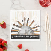 SERVIETTE EN PAPIER CHAÎNES DE GUITARE AU SOLEIL (En situation)