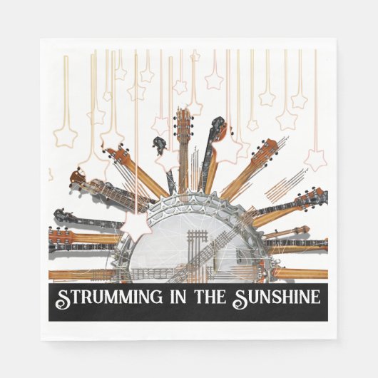 SERVIETTE EN PAPIER CHAÎNES DE GUITARE AU SOLEIL (Devant)