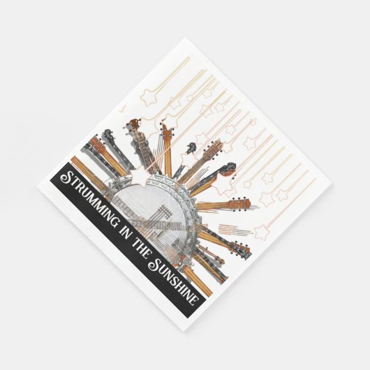 SERVIETTE EN PAPIER CHAÎNES DE GUITARE AU SOLEIL (Coin)