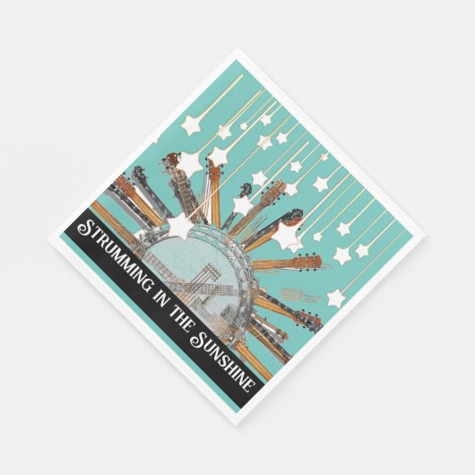 SERVIETTE EN PAPIER CHAÎNES DE GUITARE AU SOLEIL (Coin)