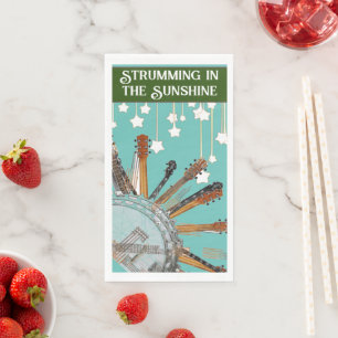 SERVIETTE EN PAPIER CHAÎNES DE GUITARE AU SOLEIL