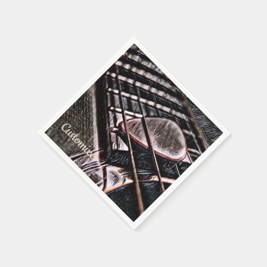Serviette En Papier Chaînes De Guitare En Papier Cuir Serviettes (Coin)