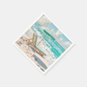 Serviette En Papier Chaise Lounge Sur Sable Blanc (Coin)