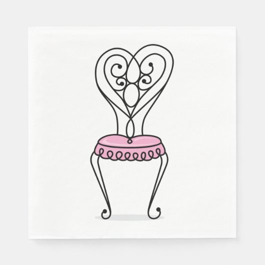 Serviette En Papier Chaise rose (Devant)