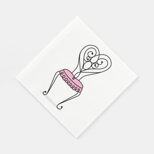 Serviette En Papier Chaise rose (Coin)