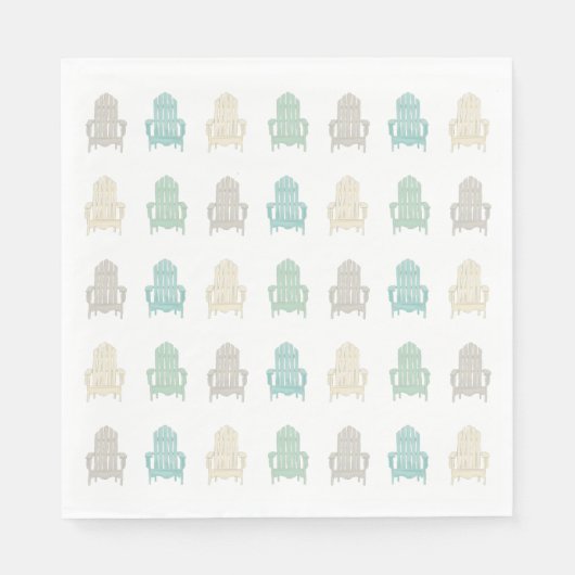 Serviette En Papier Chaises Adirondack de bord de mer Maison de lac Ma (Devant)